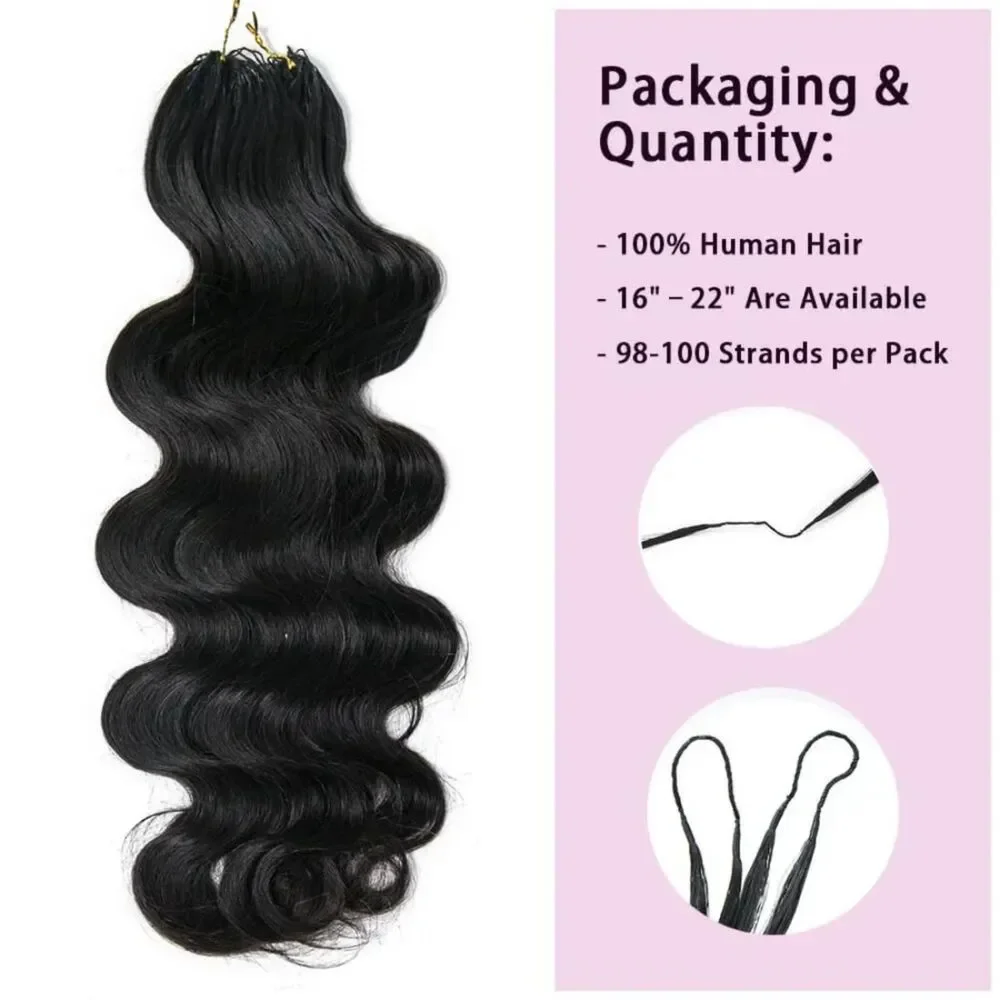 Body Wave Crochet Human Remy Hair Natural Black 20